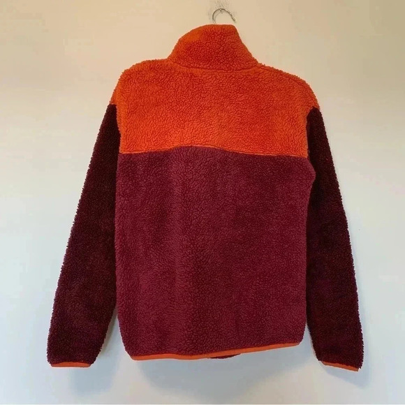 Eddie Bauer orange red half buttons  fleece pullover - Picture 5 of 5